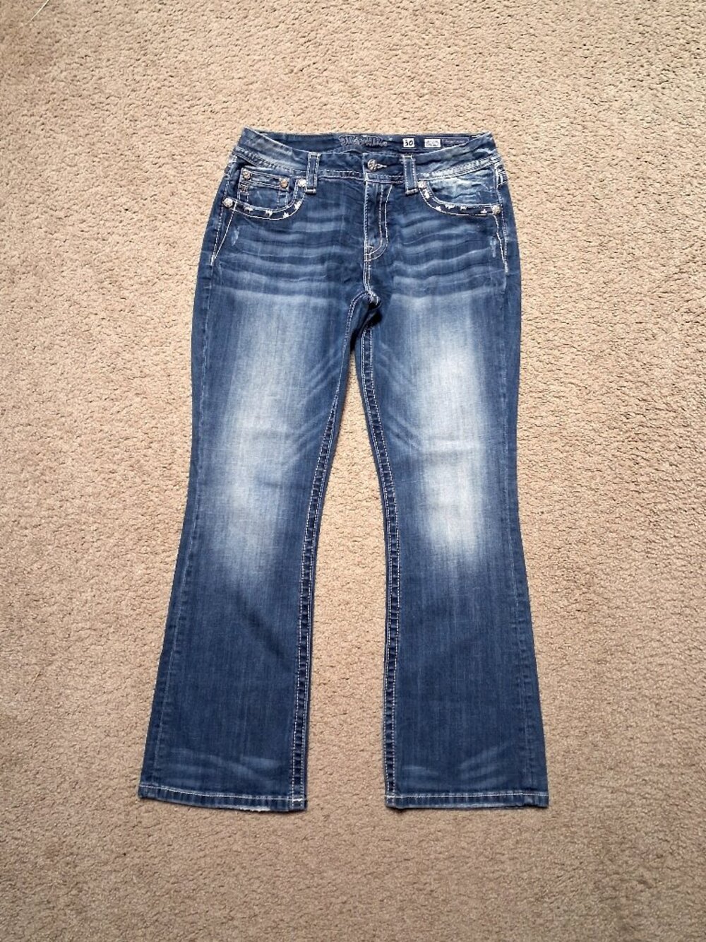 MISS ME Women's Bootcut Mid Rise Easy Boot Denim Jeans (JE8519E2R)